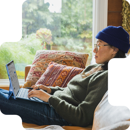 Woman working on her computer